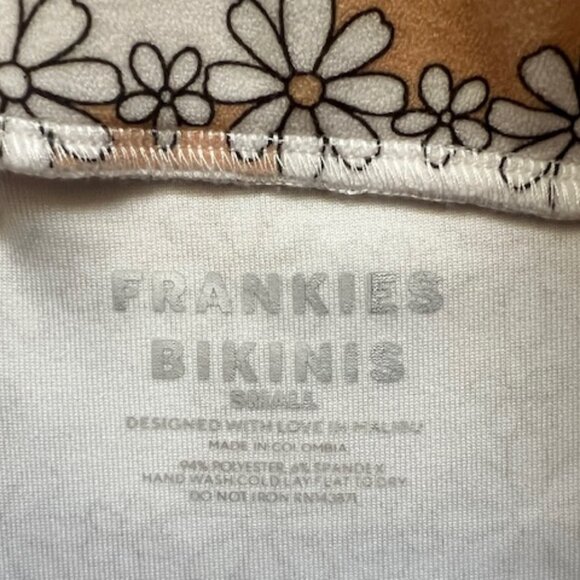 FRANKIES BIKINIS Never Worn Blue Crush Terry Floral Crop Top and Boy Shorts - Picture 4 of 6